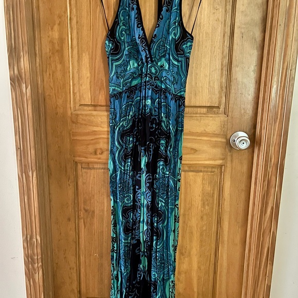 Angie Dresses & Skirts - Angie Teal and Black Patterned Maxi Dress